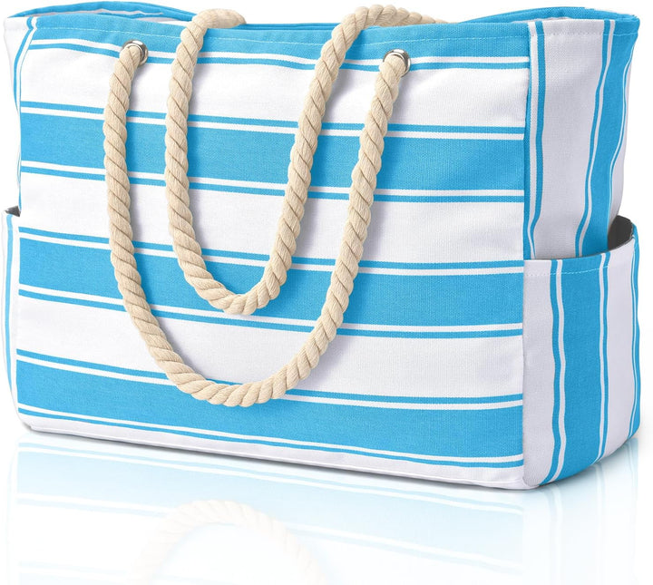 Summer vacation essential: oversized waterproof & sandproof beach tote bag.