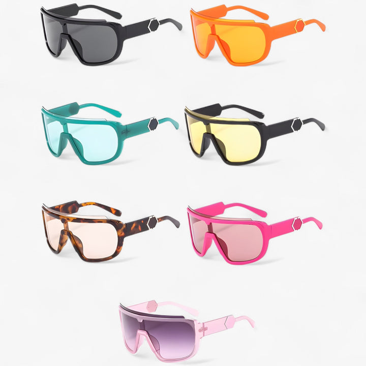 Essential UV400 protected unisex oversized wraparound sunglasses, perfect for any outdoor or urban setting.