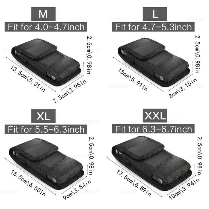 Durable Oxford cloth cell phone belt clip holster, a secure and practical hands-free accessory.