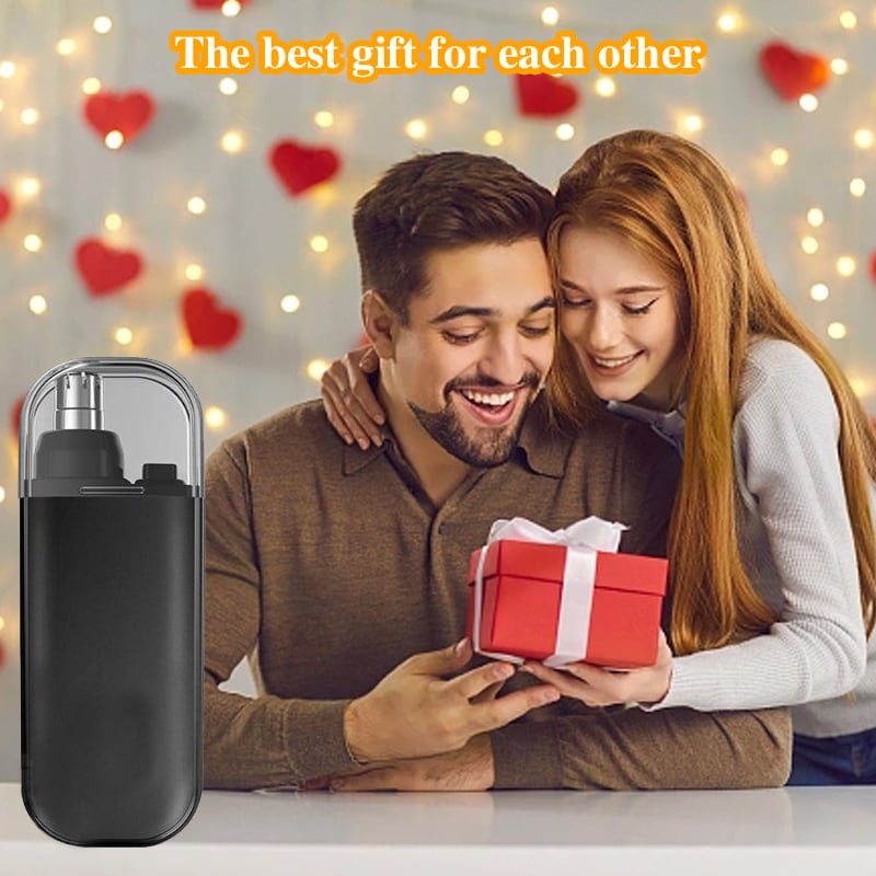 Ergonomic nose & ear hair trimmer, anti-slip grip, designed for comfortable handling
