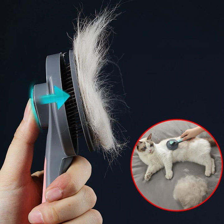 Unisex pet grooming brush for dogs and cats, ideal for shedding removal and pet care