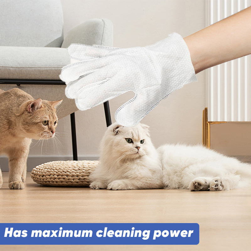 Unisex pet grooming glove wipes, essential for daily dog & cat hygiene
