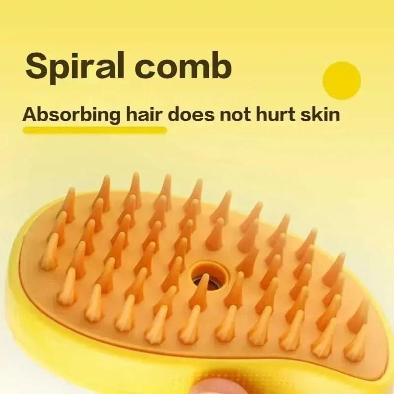 Steam deshedding brush for dogs & cats. Removes pet hair, prevents tangles, and provides gentle grooming.