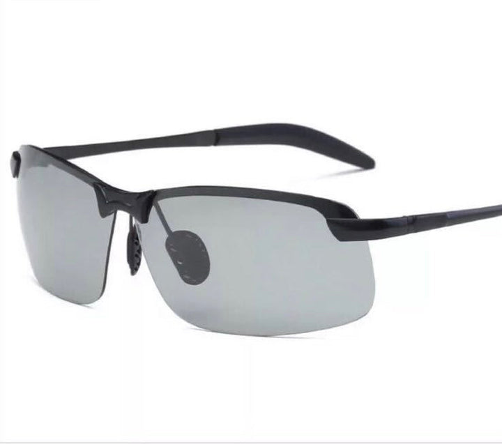 Front view of unisex photochromic polarized anti-glare sunglasses, a versatile outdoor choice.