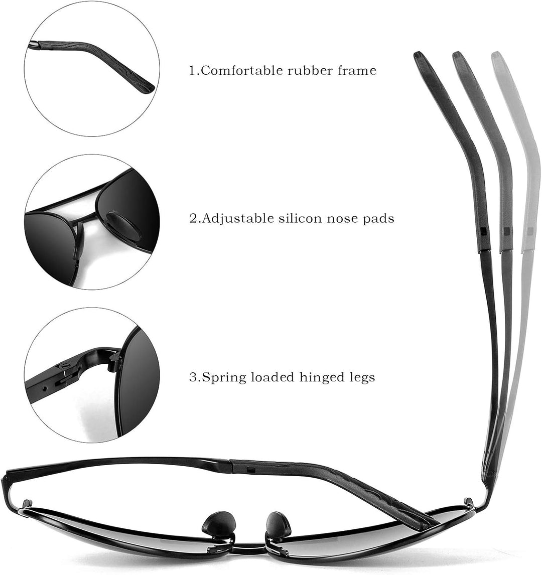 Sleek aviator shades with advanced glare reduction for optimal clarity.