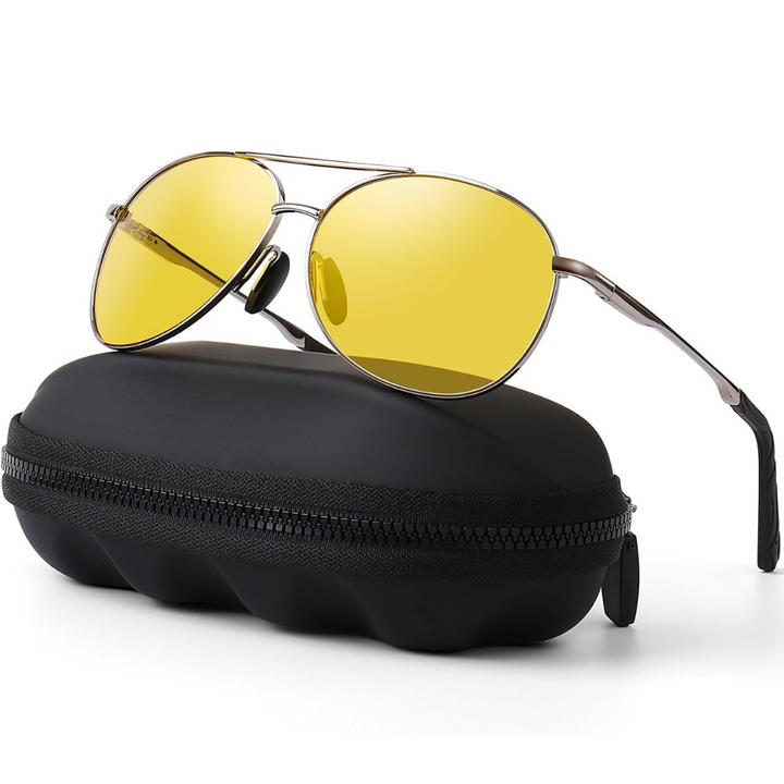 Aviator sunglasses offering complete UV protection and enhanced eye comfort.