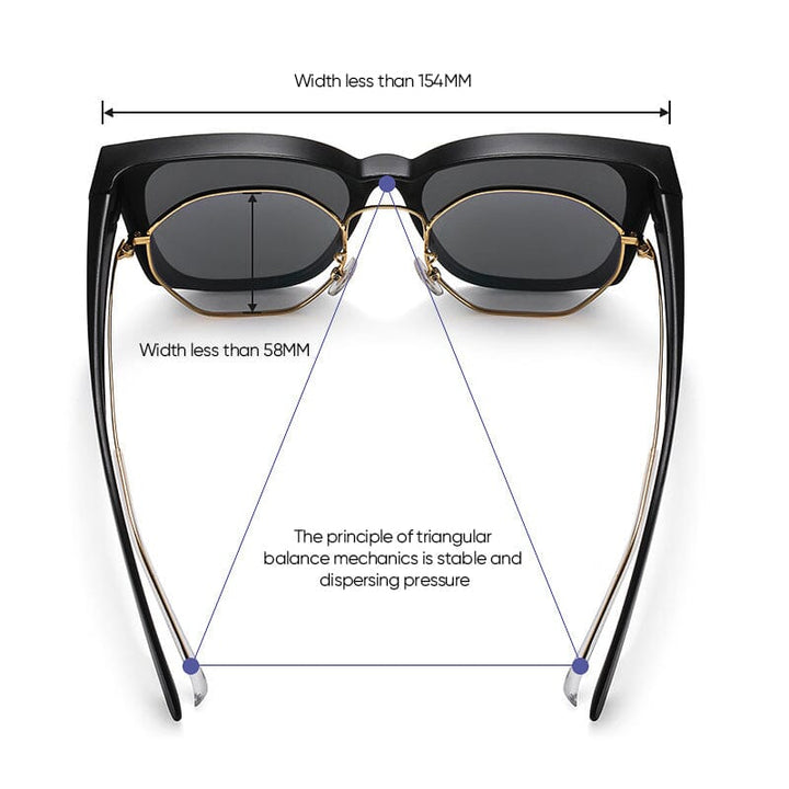Lifestyle image of someone wearing unisex polarized fit over sunglasses while driving