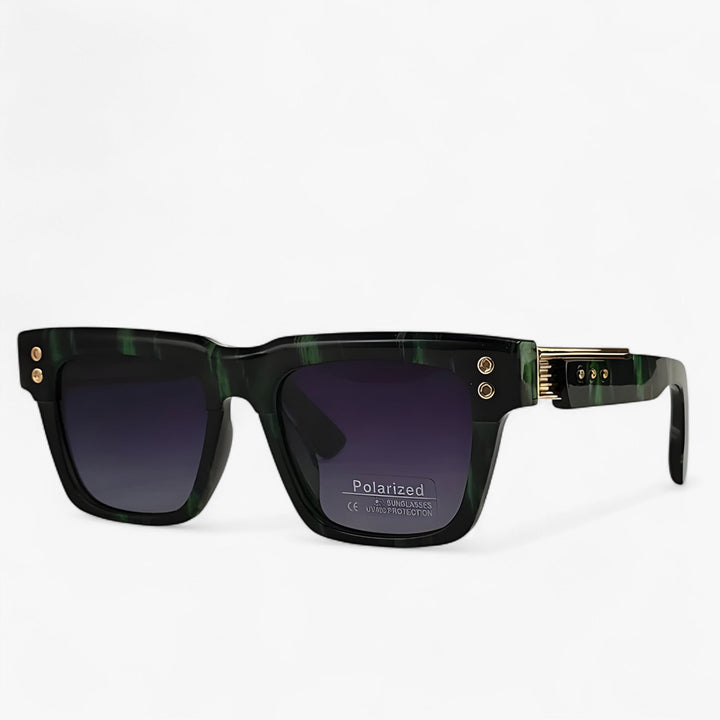 Angular design polarized steampunk sunglasses, unisex eyewear, fashion accessories.