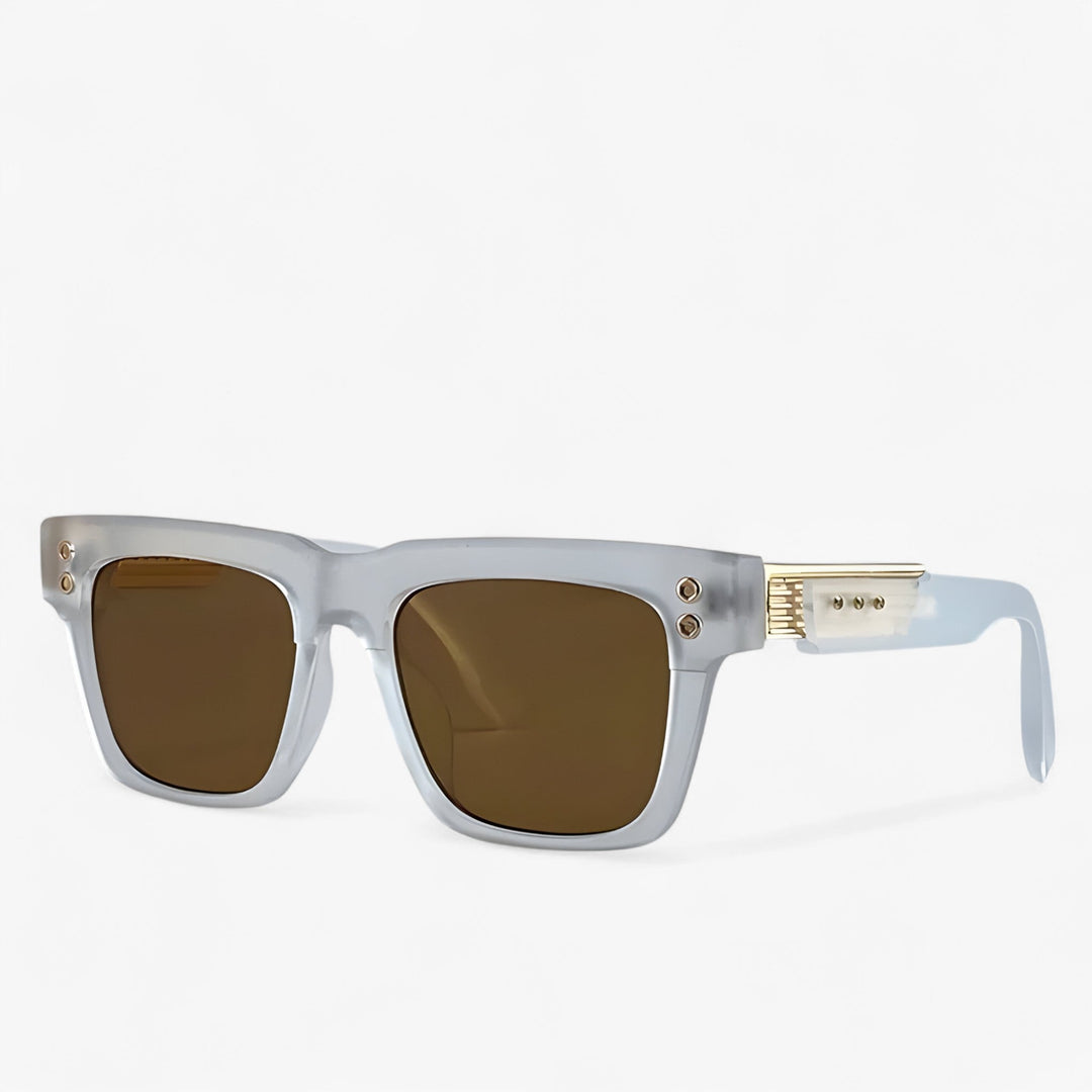 Unisex polarized steampunk sunglasses with protective case, retro anti-glare eyewear.