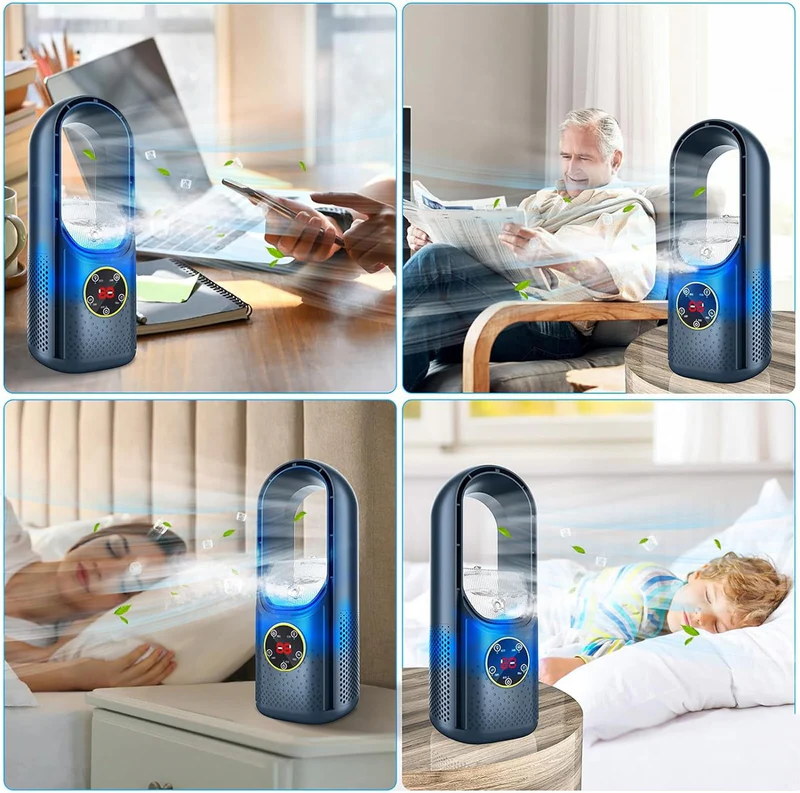 Personal bladeless cooler, a quiet USB fan for compact, eco-friendly summer essentials.