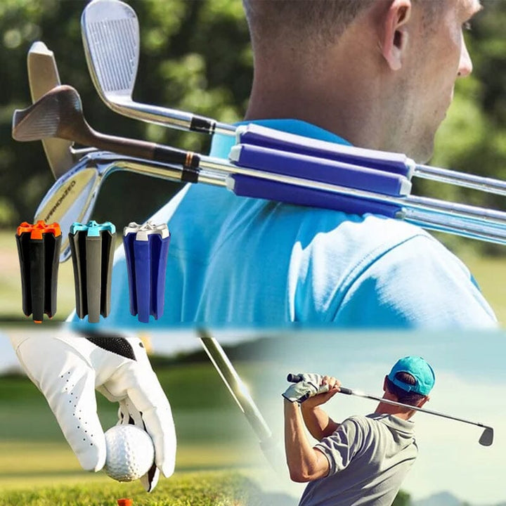 Ergonomic handle of a portable golf club carrier, ideal for easy transport of golf clubs