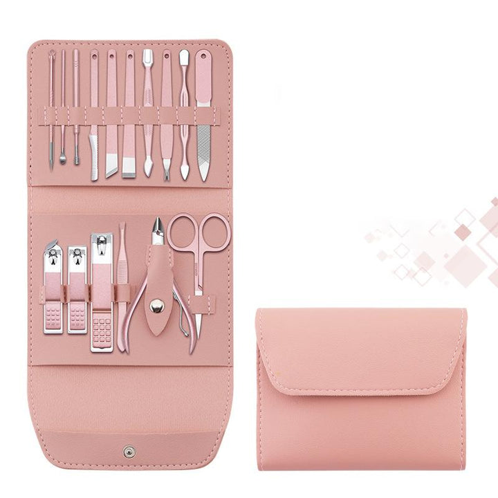 Unisex portable manicure pedicure set, 12-piece stainless steel grooming kit for personal care and travel