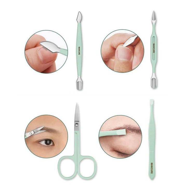 Ergonomic design of the nail clippers within the stainless steel portable grooming set