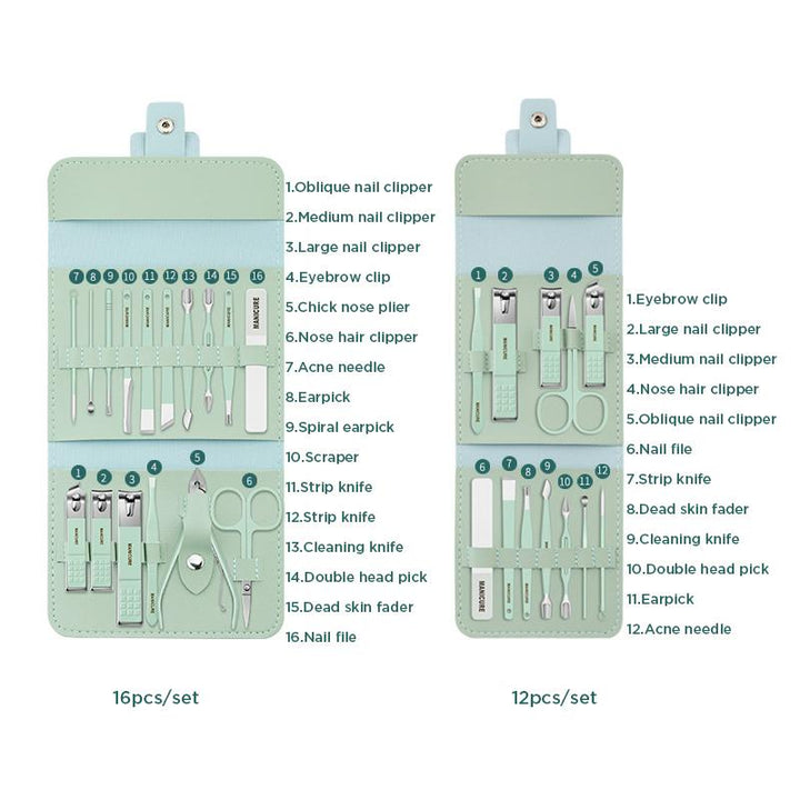 Unisex manicure pedicure set: a complete stainless steel solution for all your nail care needs