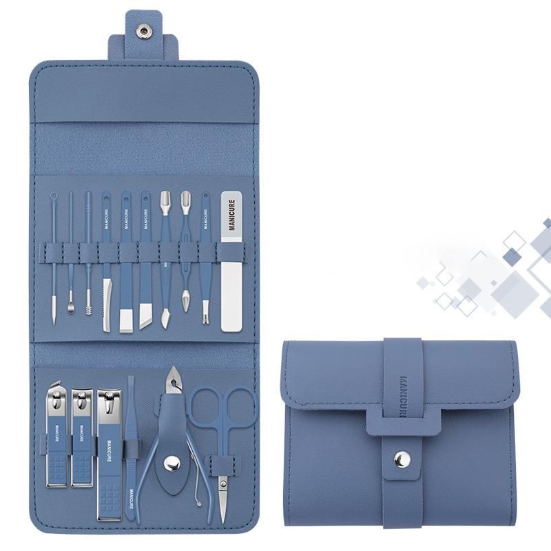 Compact travel size manicure pedicure set, perfect for men and women's nail grooming needs