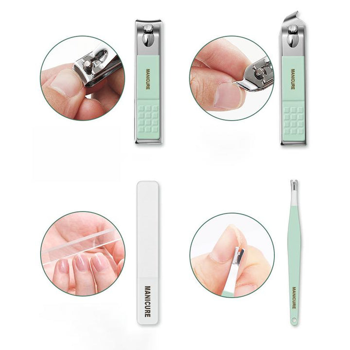 Gift-ready unisex manicure pedicure set in a sleek case, excellent for personal care enthusiasts
