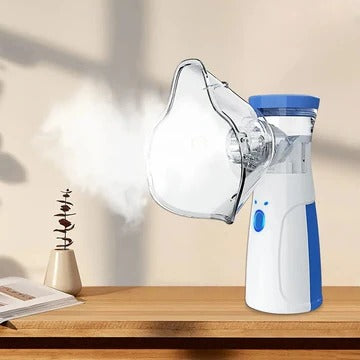 Unisex portable mesh nebulizer for adults & kids, offering silent respiratory relief & asthma support.