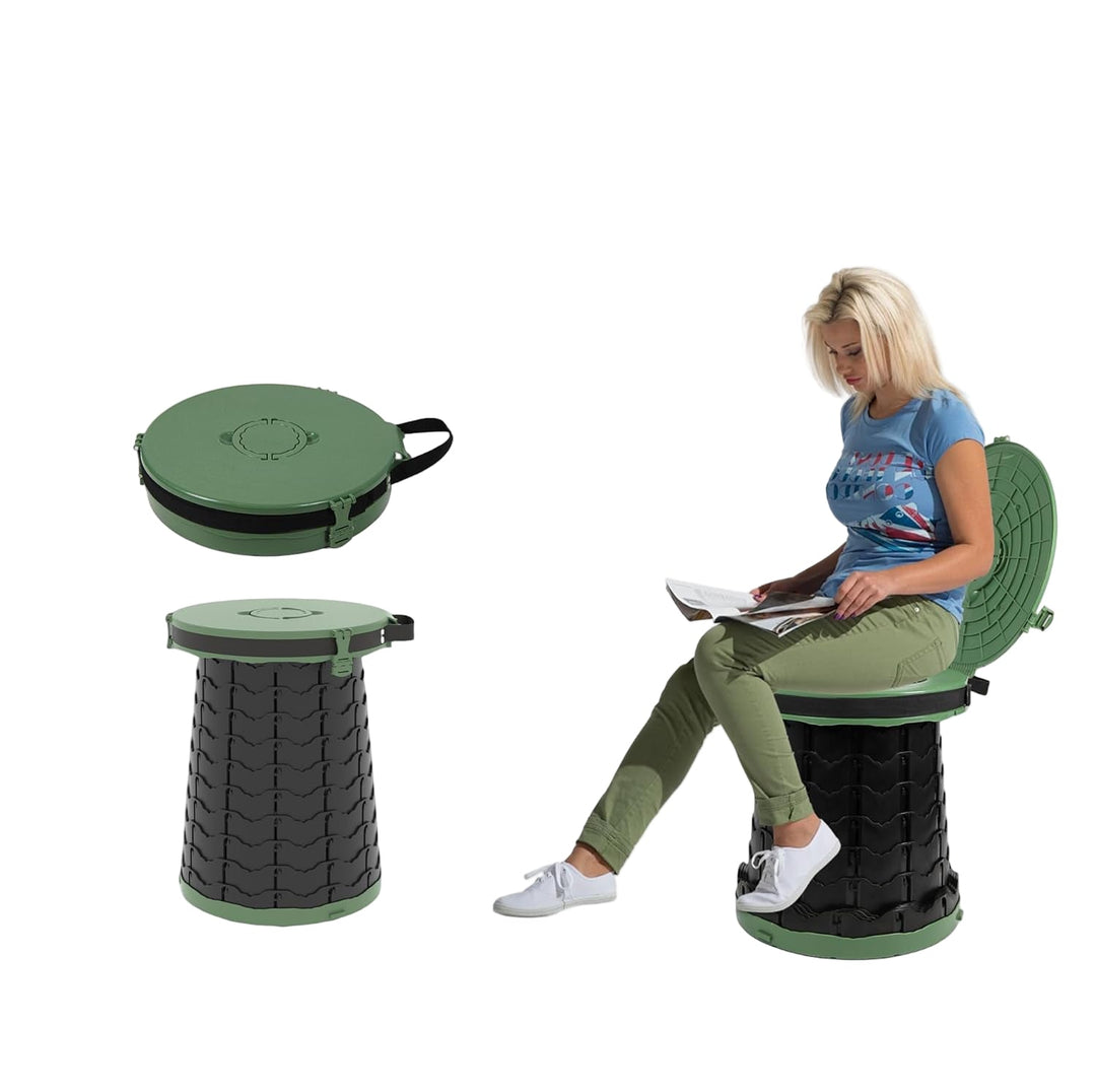 Outdoor comfort portable toilet, adjustable height & foldable for easy transport.