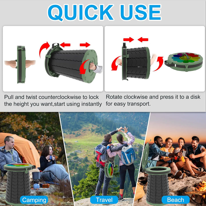 Foldable portable toilet, unisex design for camping gear, road trips & emergency kits.