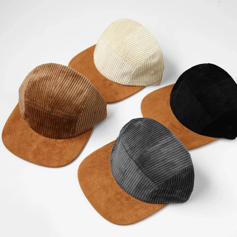 Unisex premium corduroy baseball cap in a classic design, perfect for casual streetwear headwear.