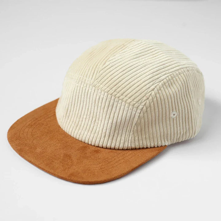Front view of a versatile corduroy baseball cap, suitable for any gender and daily wear.