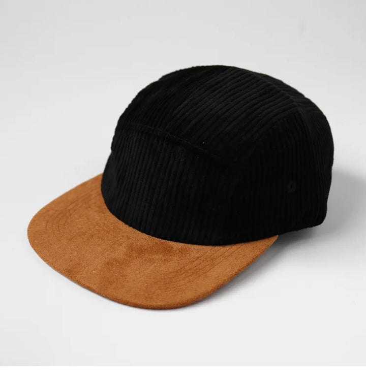 A range of premium corduroy baseball caps in various colors, stylish unisex accessories.