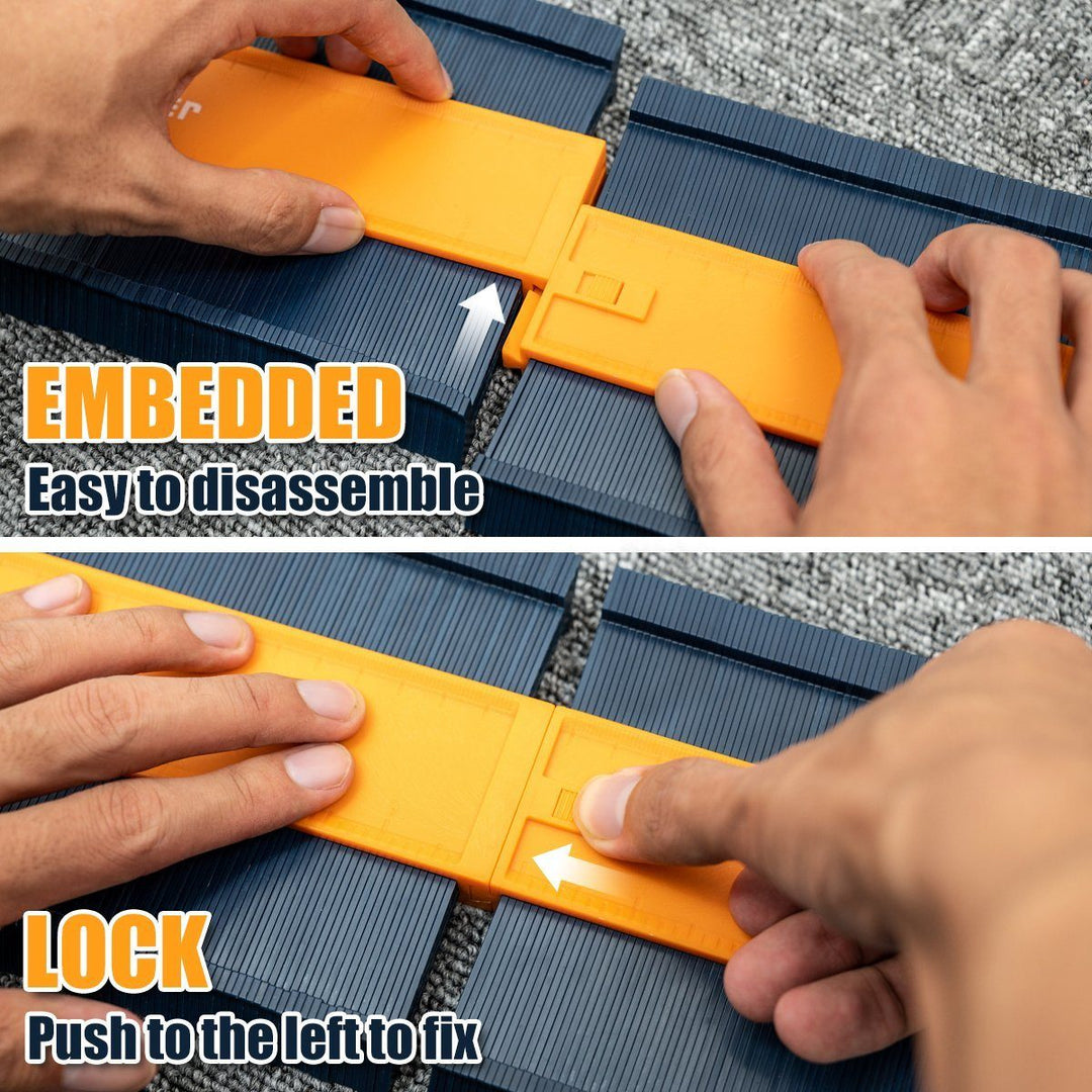 Profile tracing tool with lock for secure shape transfer in carpentry and home renovations