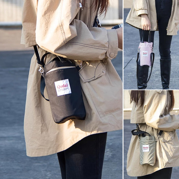 Water bottle accessory bag, PU leather, perfect for carrying drinks during travel.