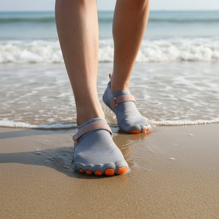 Lightweight slip-on unisex quick-dry water shoes with flexible sole for swimming and outdoor activities.