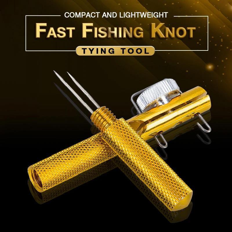 Unisex quick fishing knot tying tool, aluminum, for fast and secure angling knots
