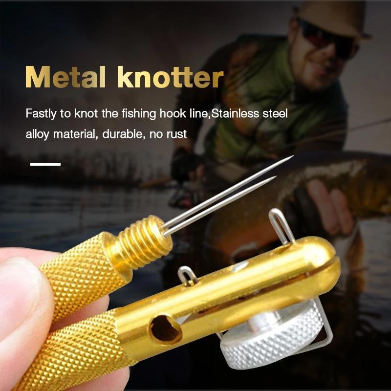 Ergonomic aluminum fishing knot tying tool, designed for ease of use by all anglers