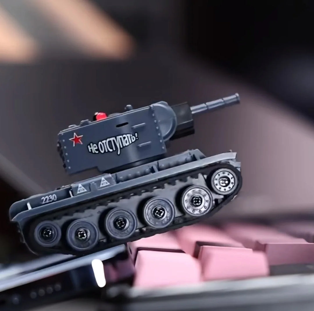 Detail shot of TrakBotix Infrared Battle Tank, a remote control combat simulation toy for all ages.