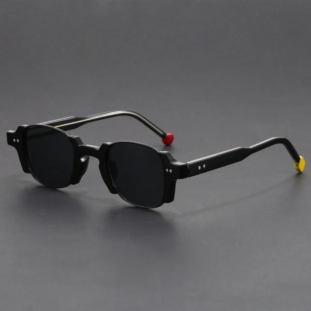 Modern unisex rectangular half-rim sunglasses ideal for everyday fashion and sun protection.