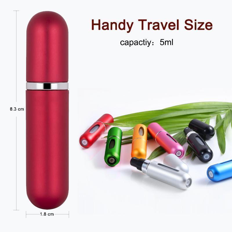 Mini perfume atomizer, 8ml, vibrant blue, easy-fill design for on-the-go scent application