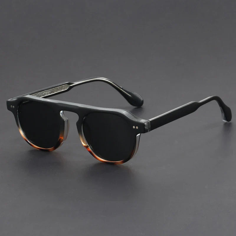 Ocean Blue Unisex Retro Angular Sunglasses, vibrant retro eyewear, lightweight, UV400 protection