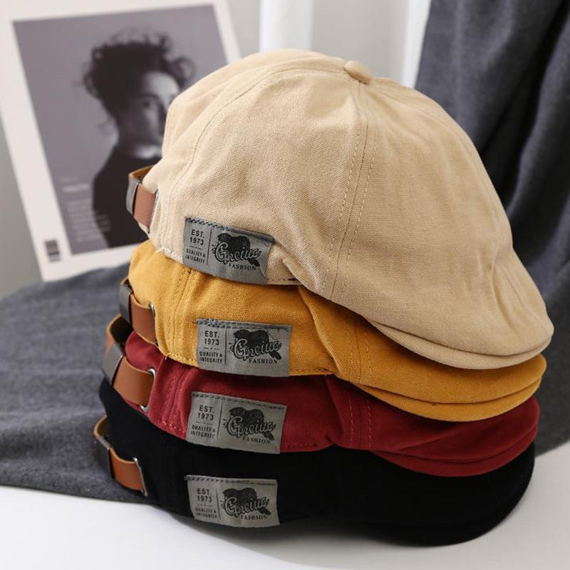 Stylish unisex cotton beret cap, ideal for adding a touch of retro fashion to any outfit.