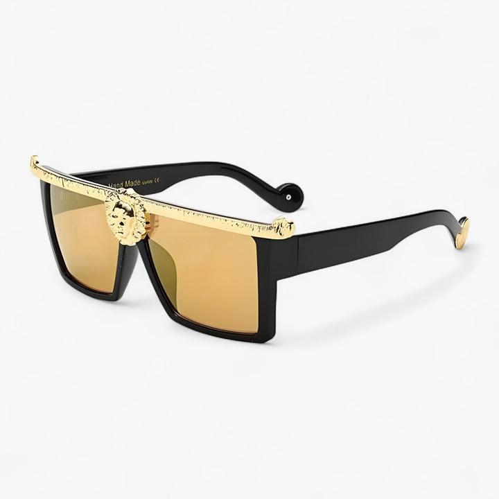 Vintage lion style sunglasses, unisex design for street style fashion and eye protection.