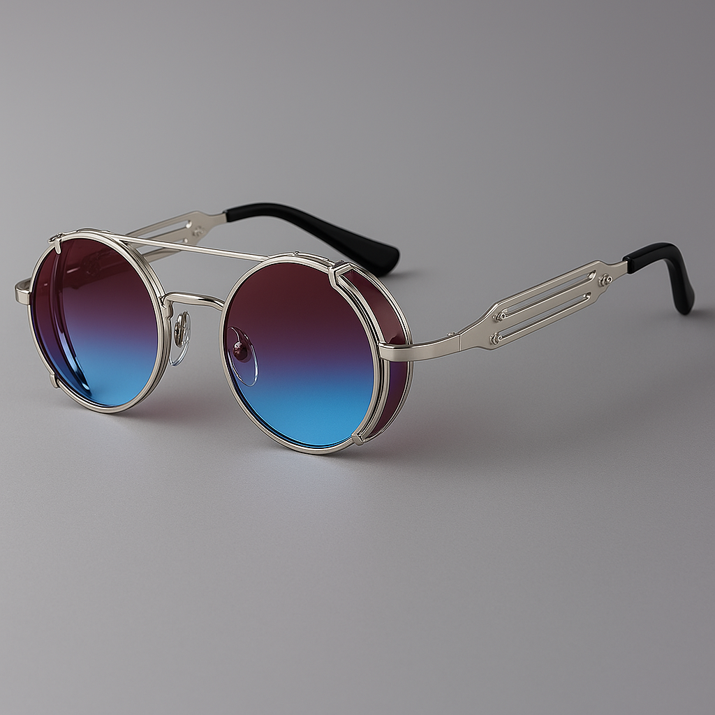 Retro-modern shielded sunglasses, perfect for fashion-forward individuals, with UV400 and gradient lenses.