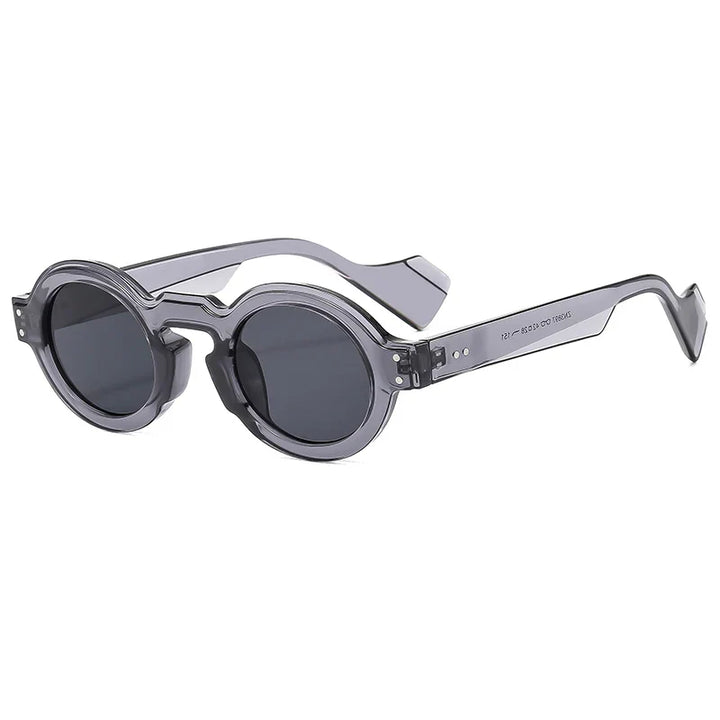 Stylish unisex retro round sunglasses with an acetate frame, ideal eyewear for sunny days.