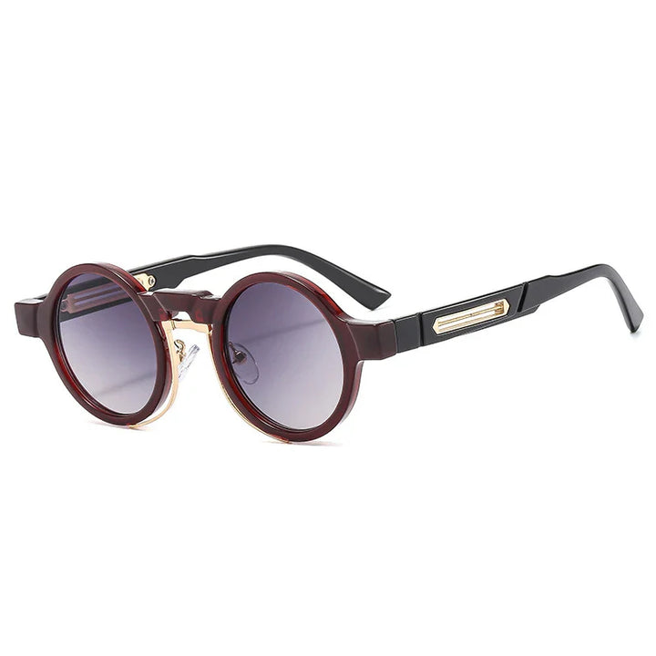 Close-up of Unisex Retro Round Sunglasses, a trendy eyewear for sun protection