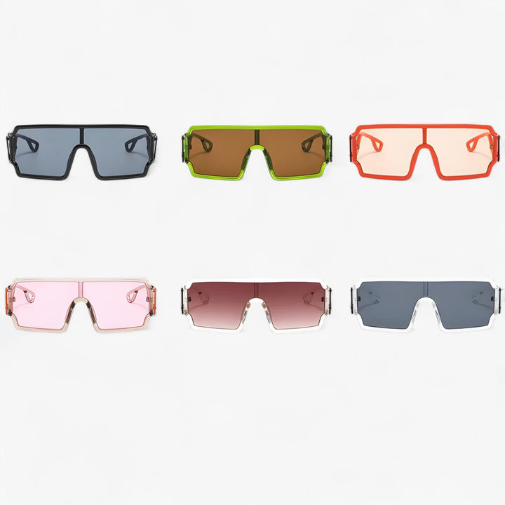 Close-up of stylish unisex retro sunglasses, classic design with UV400 lenses for eye protection.