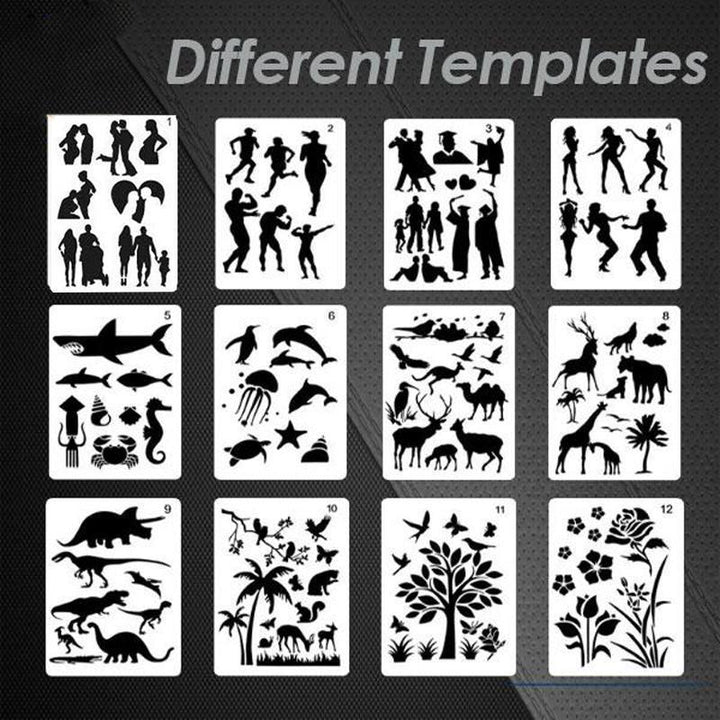 Reusable art stencils for painting and drawing, an essential for craft enthusiasts
