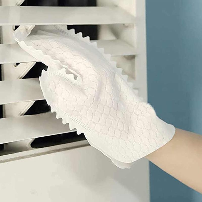 Unisex reusable fish scale pattern cleaning gloves for streak-free glass cleaning