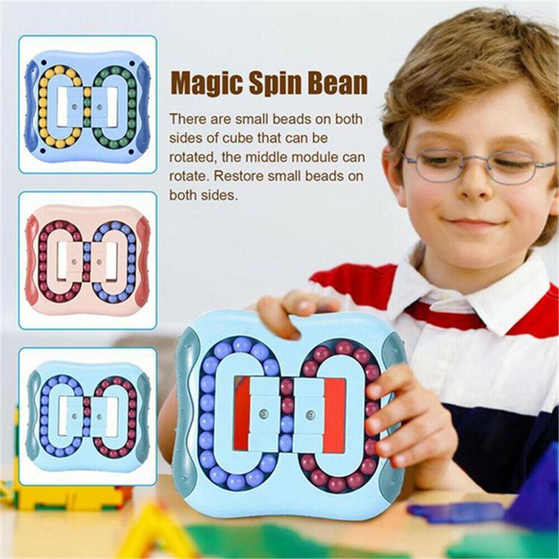 Unisex rotating finger sensory cube toy for stress relief & fine motor skill development, vibrant colors
