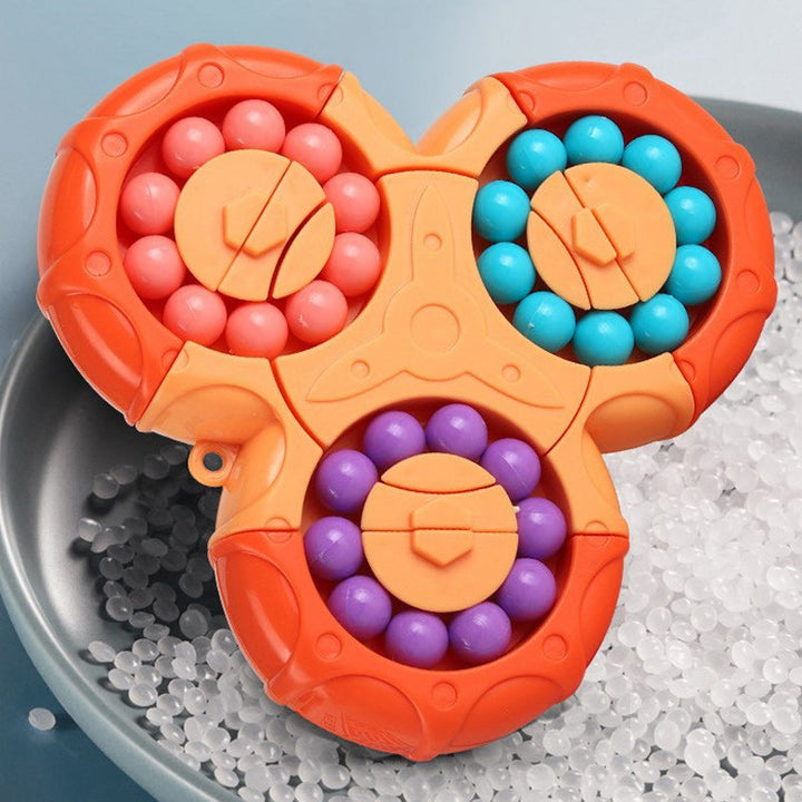 Hand holding a unisex magic bean puzzle fidget toy, stress relief design