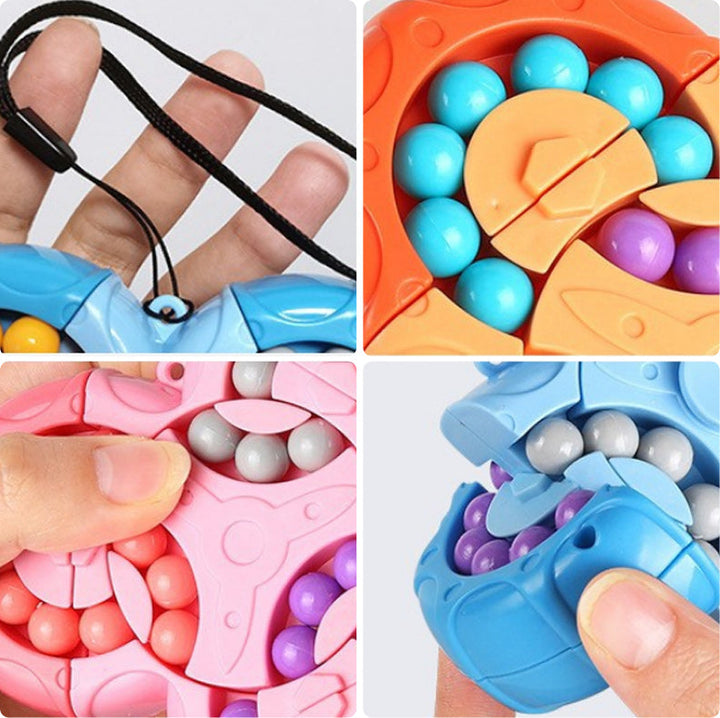 Kids playing with a magic bean puzzle toy, enhancing problem-solving skills