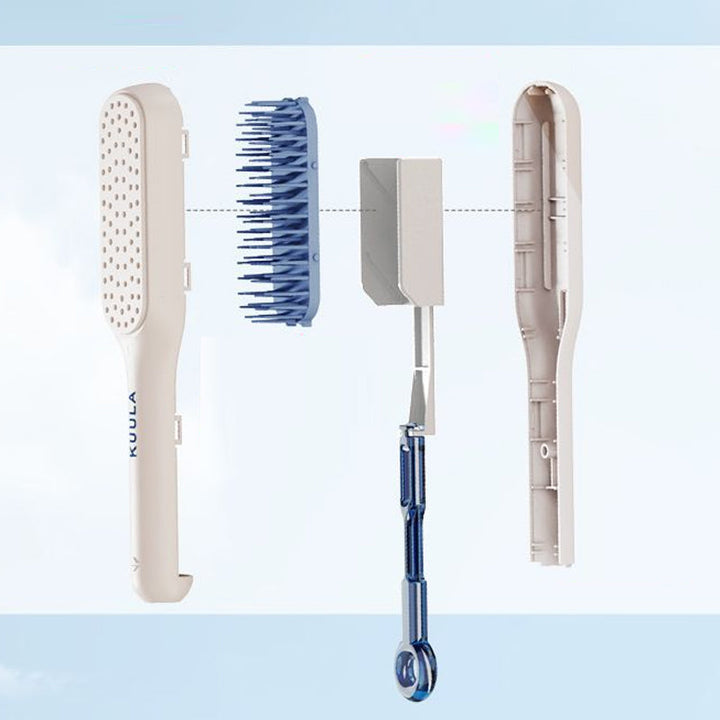Hairbrush against a neutral background, emphasizing its anti-static and detangling features
