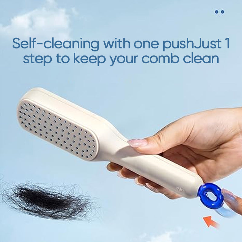 Close-up of hairbrush bristles designed for anti-static and gentle detangling, scalp care benefits
