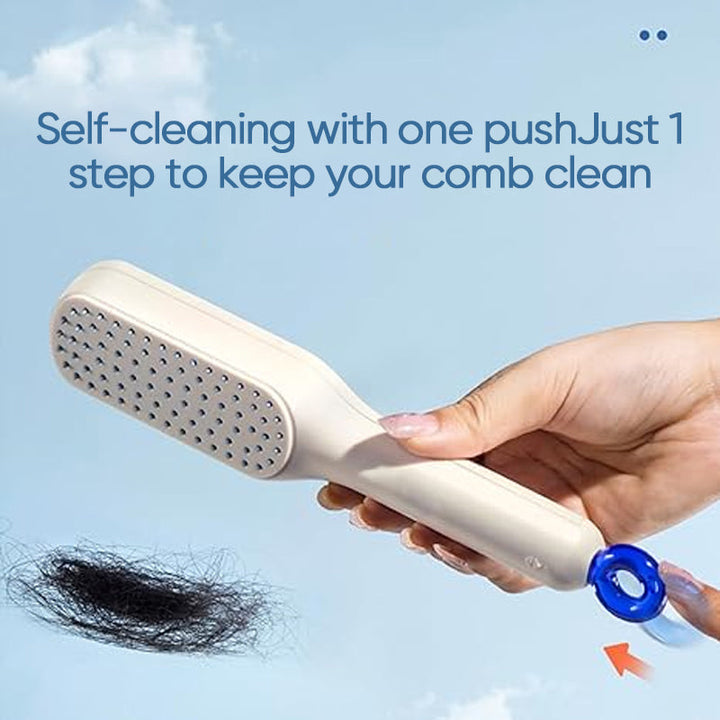 Close-up of hairbrush bristles designed for anti-static and gentle detangling, scalp care benefits