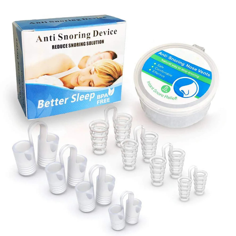 Unisex silicone nasal dilators for snoring relief, promoting peaceful sleep & easier breathing. Effective anti-snoring aid.